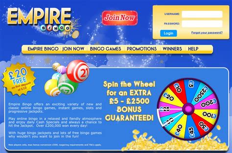 Empire bingo casino bonus